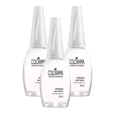 Kit 3 Esmalte Colorama Natural Cor Prenda Natural com 8ml