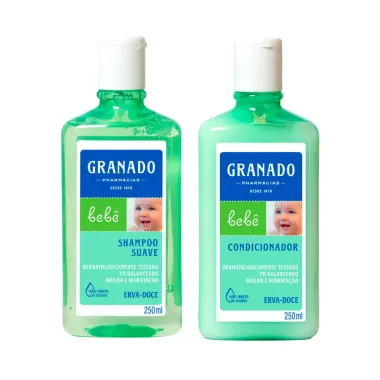 Kit Shampoo Suave Granado Bebê Erva Doce 250ml e Condicionador Granado Bebê Erva Doce 250ml