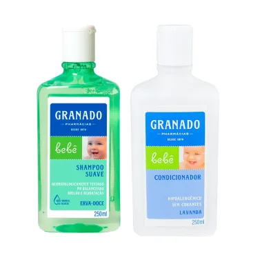 Kit Shampoo Suave Granado Bebê Erva Doce 250ml e Condicionador Granado Bebê Lavanda com 250ml