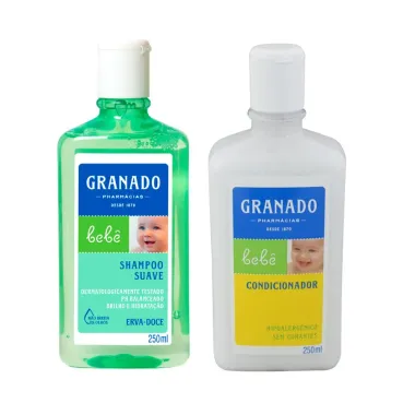 Kit Shampoo Suave Granado Bebê Erva Doce 250ml e Condicionador Infantil Granado Bebê Tradicional 250ml