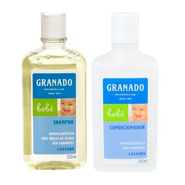 Kit Shampoo Infantil Granado Bebê Lavanda 250ml e Condicionador Granado Bebê Lavanda com 250ml