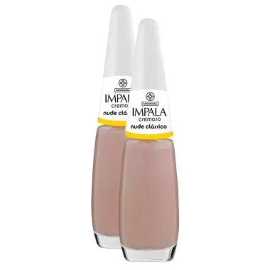 Kit 2 Esmalte Impala Cor Nude Cl&aacute;ssico com 7,5ml