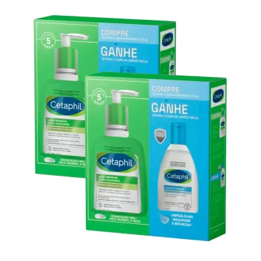 Kit 2 Cetaphil Loção Hidratante 473ml e Loção de Limpeza 120ml cada