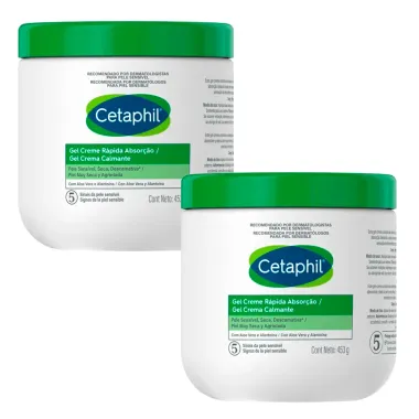 Kit 2 Cetaphil Gel Creme Calmante Rápida Absorção 453g