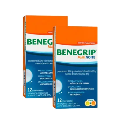 Kit 2 Benegrip Multi Noite com 12 Comprimidos