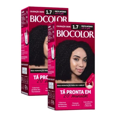 Kit 2 Tintura de Cabelo Biocolor Preto Intenso Noite de Gala 1.7