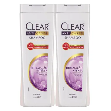 Kit 2 Shampoo Anticaspa Clear Women Hidrata&ccedil;&atilde;o Intensa 400ml