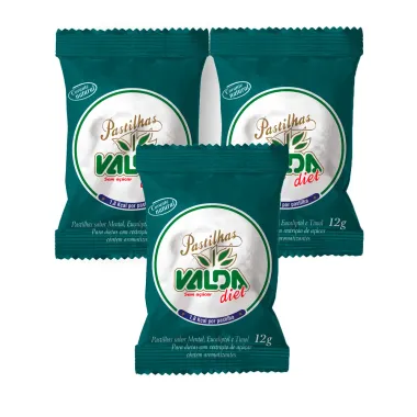 Kit 3 Pastilha Valda Diet 12g