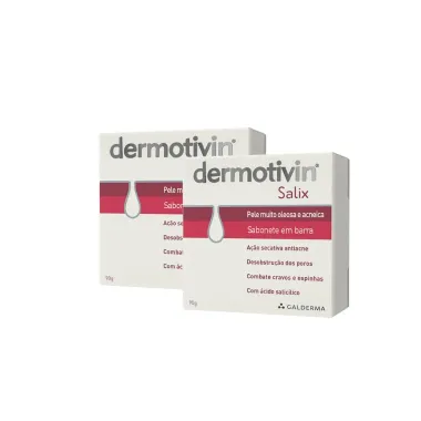 Kit 2 Dermotivin Salix Sabonete em Barra para Pele Acneica 90g