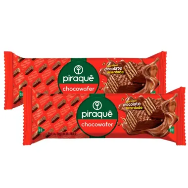 Biscoito Wafer Piraquê Chocowafer Recheio e Cobertura Chocolate 100,8g