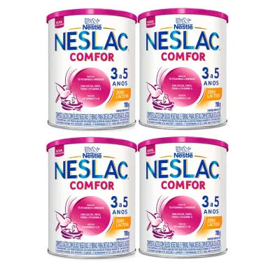 Kit 4 Composto Lácteo Neslac Comfor Zero Lactose 700g - Drogaria