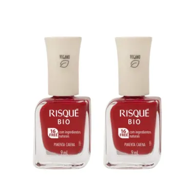 Kit 2 Esmalte Risqué Bio Cor Pimenta Caiena