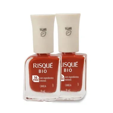 Kit 2 Esmalte Risqué Bio Vermelho Cremoso Canela 9ml