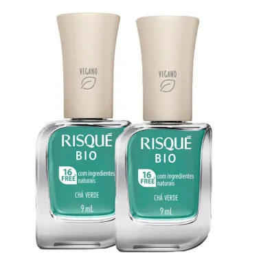 Kit 2 Esmalte Risqué Bio Cor Chá Verde 9ml