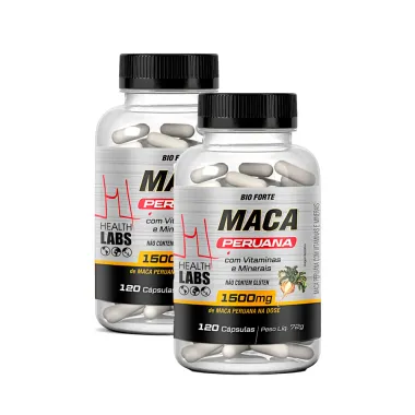 Kit 2 Maca Peruana 1500Mg Health Labs com 120 Cápsulas