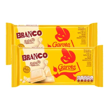 Kit 2 Chocolate Garoto Branco 80g
