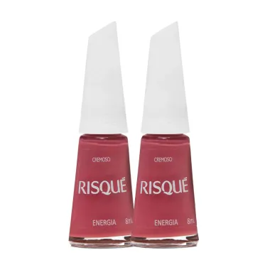 Kit Esmalte Risqué Rosas Cremosos Energia 8ml