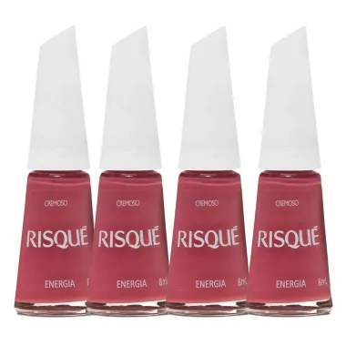 Kit Esmalte Risqué Rosas Cremosos Energia 8ml