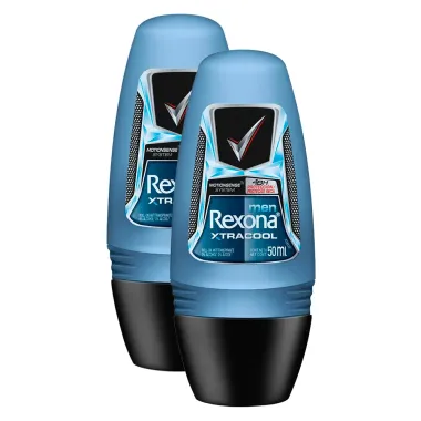 Desodorante Antitranspirante Rexona Men Xtracool Roll-on 50ml | Kit com duas unidades