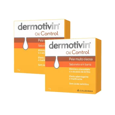 Kit 2 Dermotivin Oil Control Sabonete em Barra para Pele Muito Oleosa 90g