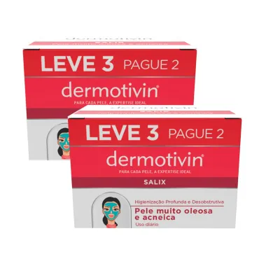 Kit 2 Dermotivin Salix Sabonete em Barra 90g Leve 3 Pague 2