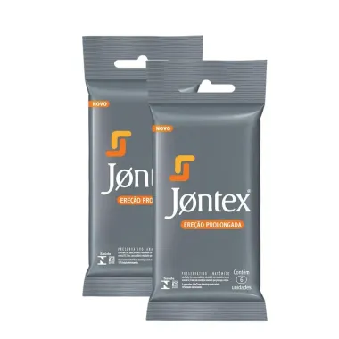 Kit 2 Preservativo Jontex Ereção Prolongada 6 Unidades