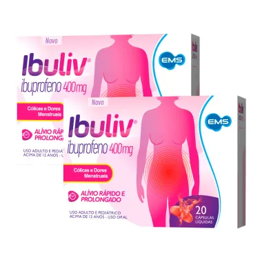 Kit 2 Ibuliv 400mg com 20 Cápsulas Líquidas