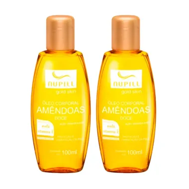 Kit 2 Óleo Corporal Nipill Amêndoas Doce Com Óleo De Avelã e Vitamina E 100ml