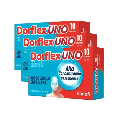 Kit 3 Dorflex Uno 1g com 10 Comprimidos cada