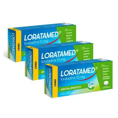 Kit 3 Loratamed 10mg 12 Comprimidos