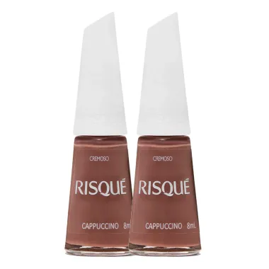 Kit 2 Esmalte Risqué Nudes Cremosos Cor Cappuccino 8ml