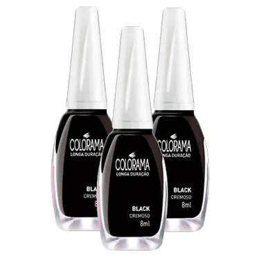 Kit Esmalte Colorama Cor Black 8ml