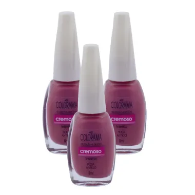 Kit 3 Esmalte Colorama Cor Rosa Antigo com 8ml