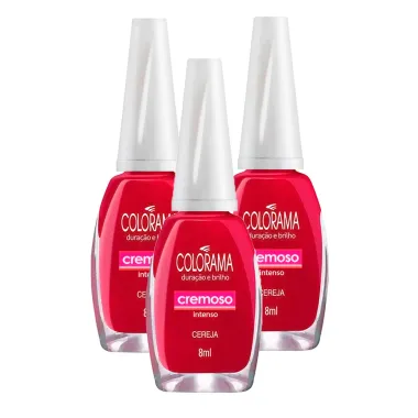 Kit 3 Esmalte Colorama Cor Cereja com 8ml