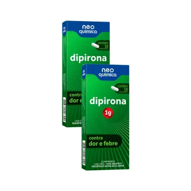 Kit 2 Dipirona Monoidratada 1g Neo Qu&iacute;mica Gen&eacute;rico com 10 Comprimidos