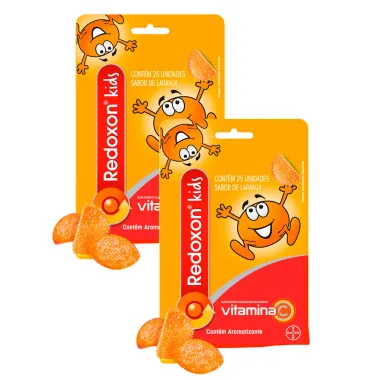 Kit 2 Redoxon Kids Vitamina C Sabor Laranja com 25 Gominhas