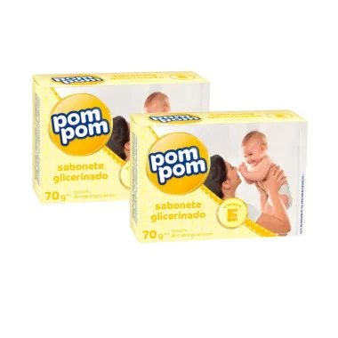 Kit 2 Sabonete em Barra Pom Pom Glicerina 70g