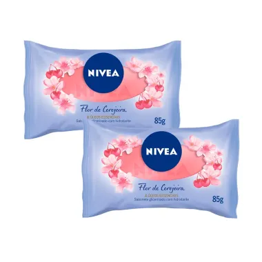 Kit 2 Sabonete em Barra Nivea Flor de Cerejeira e Óleos Essenciais 85g