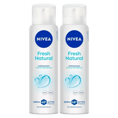 Kit 2 Desodorante Nivea Fresh Natural Aerosol 48h 150ml