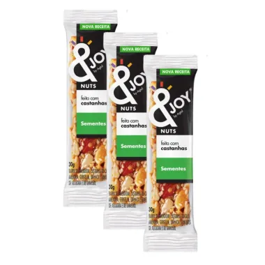 Kit 3 Barra de Cereais & Joy Mixed Nuts Sementes 60g
