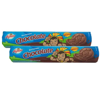 Kit 2 Biscoito Recheado Aymoré Sabor Chocolate com 120g