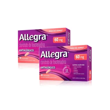 Kit 2 Allegra 60mg Antial&eacute;rgico com 10 Comprimidos