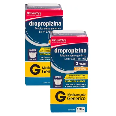 Kit 2 Dropropizina 3mg/ml Biosintética Genérico Xarope com 120ml
