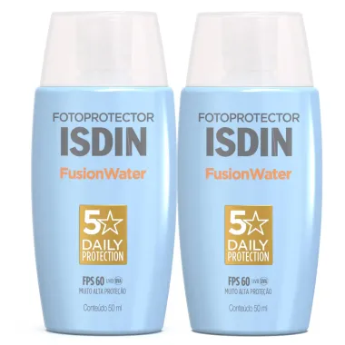 Kit 2 Protetor Solar Isdin Fusion Water 5 Stars Oil Control FPS 60 50ml