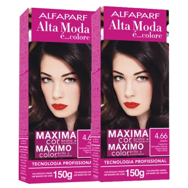 Kit Tintura Creme Altamoda Alfaparf Jambo 4.66