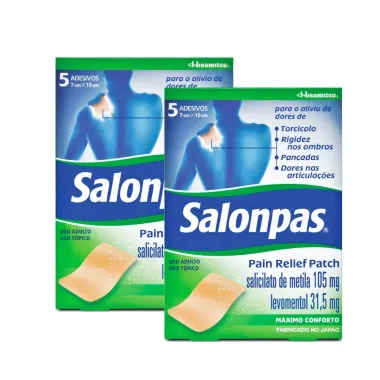 Kit 2 Salonpas Pain Relief Patch com 5 Adesivos