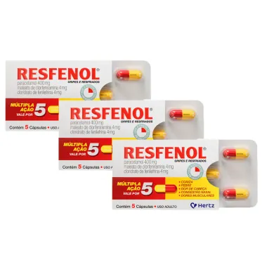 Kit 3 Resfenol com 5 Cápsulas