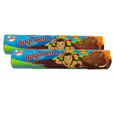 Kit 2 Biscoito Recheado Aymoré Sabor Brigadeiro com 120g