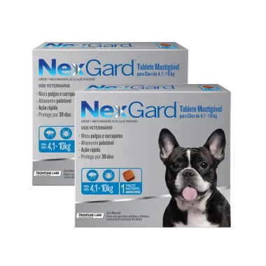 Kit 2 NexGard Contra Pulgas e Carrapatos para Cães de 4,1 a 10kg