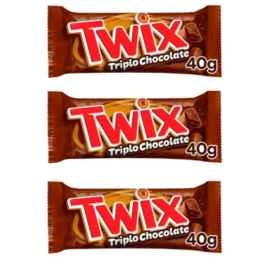 Kit 3 Chocolate Twix Triplo Chocolate com 40g Edição Limitada